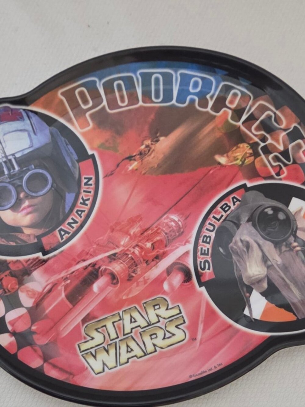 Vintage 90s Zak Designs Star Wars Anakin Sebulba Podrace Kids' Plate Lucas Films